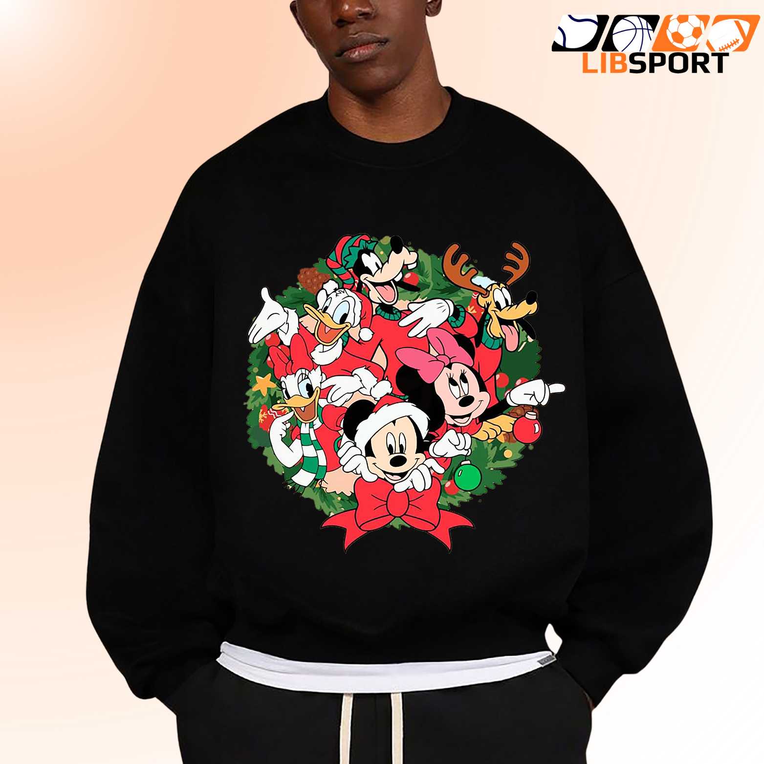 Christmas Wreath Mickey And Friends T Shirt, Holiday Cartoon Shirt, Unisex Tee